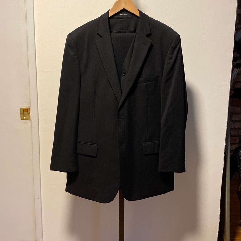Men’s Black Pinstriped 3-Piece Suit